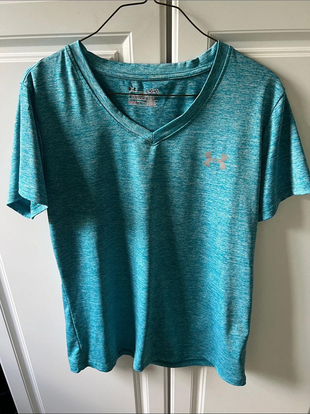 Under Armour Heathered Teal V-Neck Performance Shirt